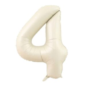 4- RAKAM 34 İNC KREM RENK FOLYO BALON 76 CM