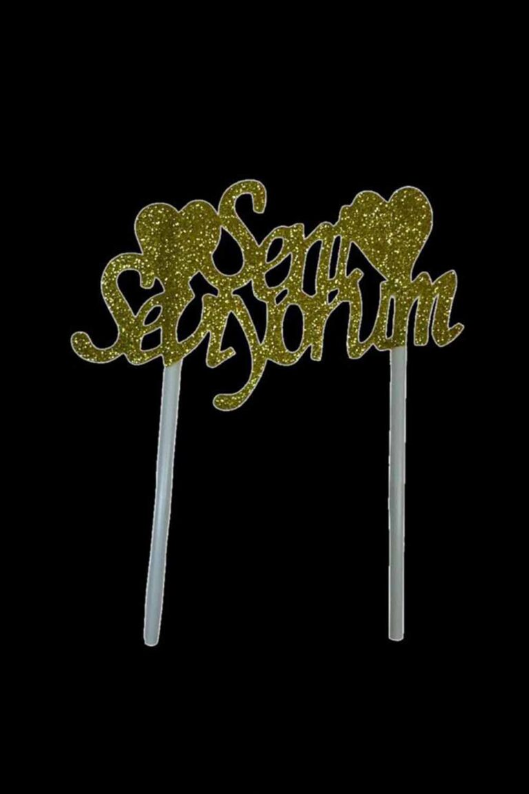 SENİ SEVİYORUM EVA SİMLİ ÇUBUKLU PASTA SÜSÜ