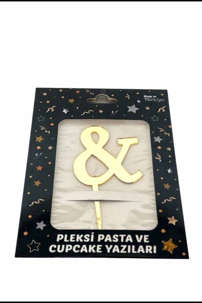 GOLD GÜMÜŞ (&) YAZILI PLEKSİ PASTA SÜSÜ