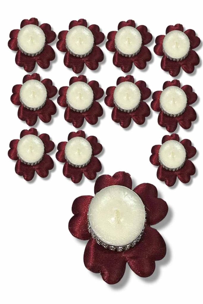 10'lu ALIM TAŞLI EL GÜLÜ MUMLU 12'Lİ 4 RENK