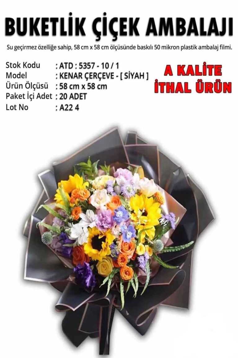 20'Lİ BUKETLİK ÇİÇEK AMBALAJI 57X57 CM 2 RENK