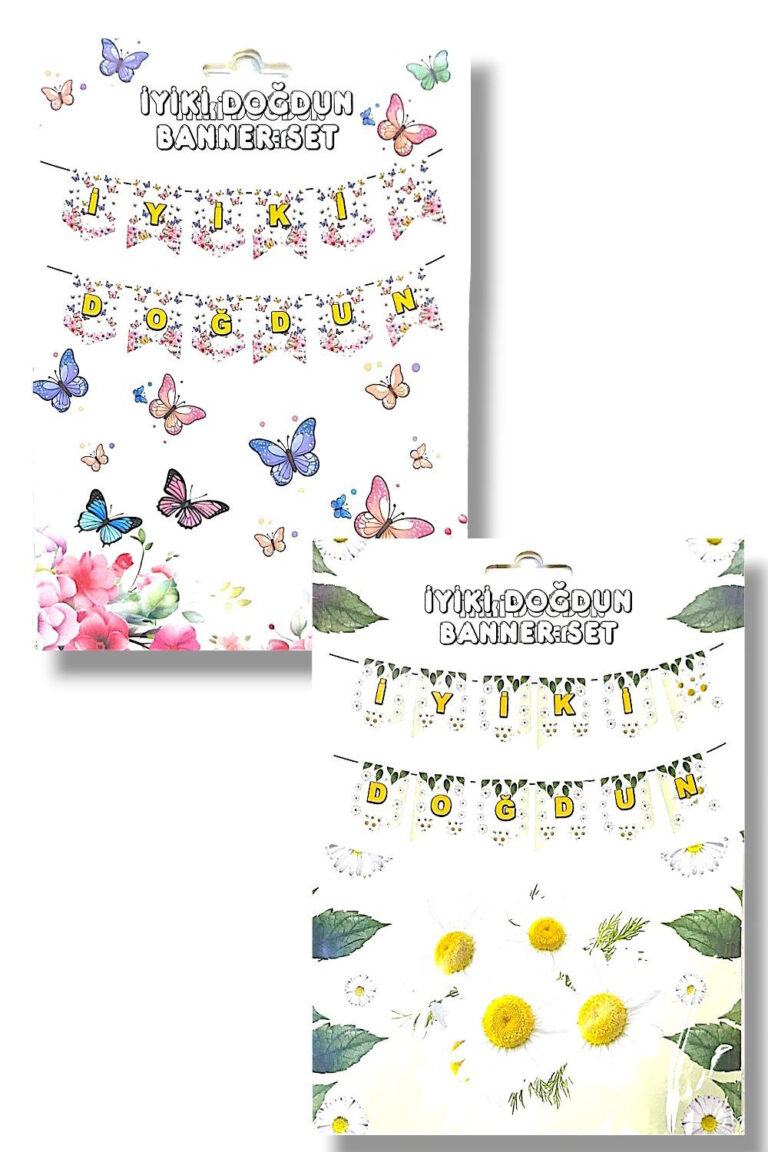 10'lu ALIM PAPATYA KELEBEK ZARFLI BANNER 2 MODEL