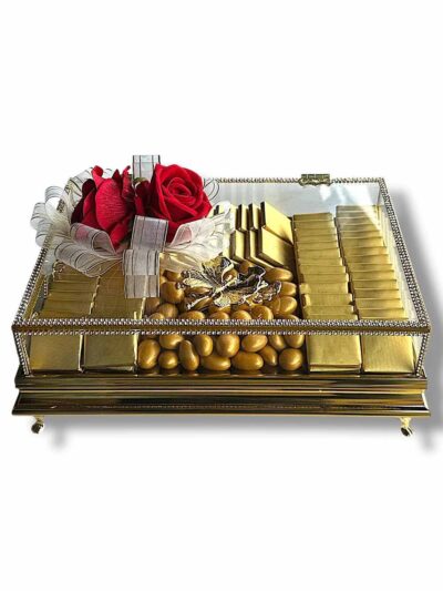 20X30 ELİT İNOX TAŞLI MODEL KIZ İSTEME ÇİKOLATA KUTUSU 2 RENK