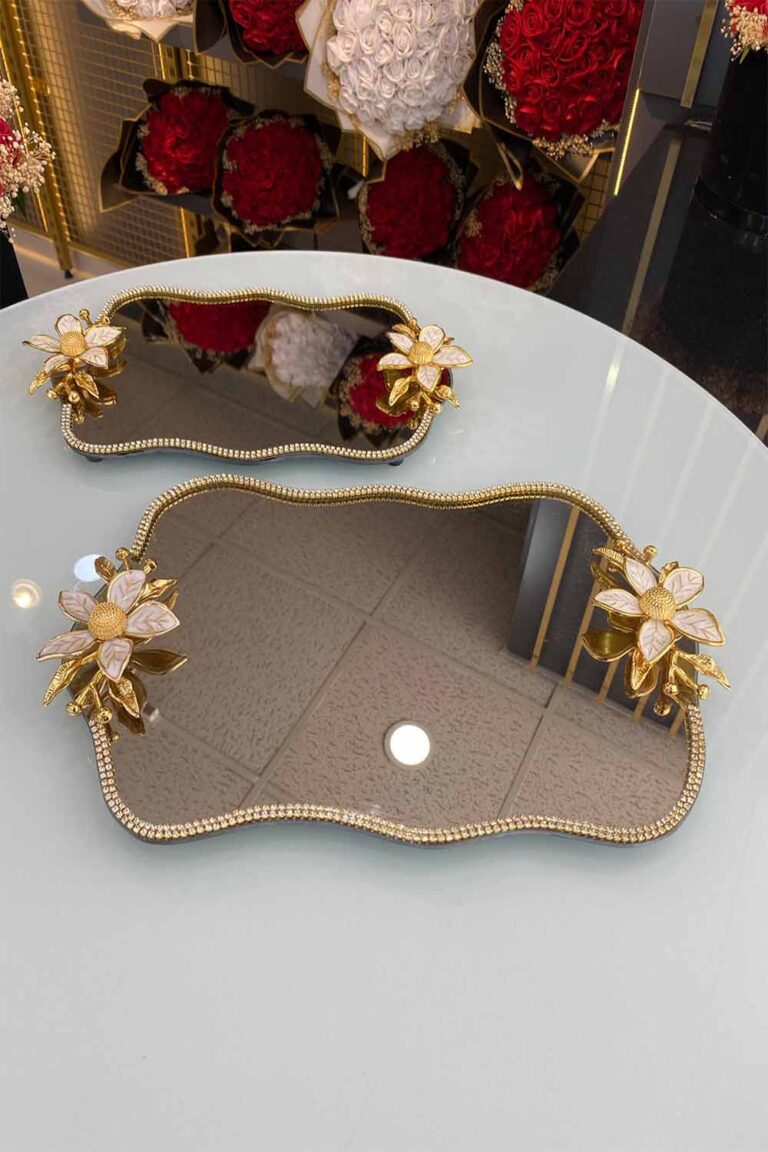 10207 - MANOLYA BRONZ FÜME 2'Lİ NİŞAN TEPSİ 5 MODEL 3 RENK