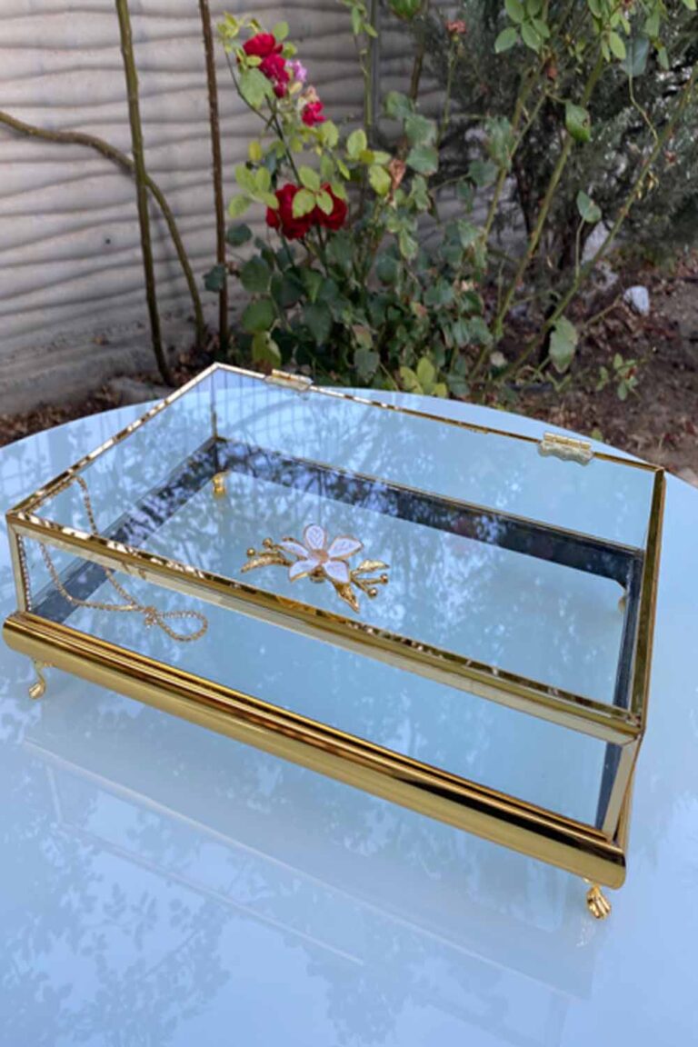 1203 - BELLA SADE İNOX MODEL 17X25 ÇİÇEK TOKA ÇİKOLATA KUTUSU