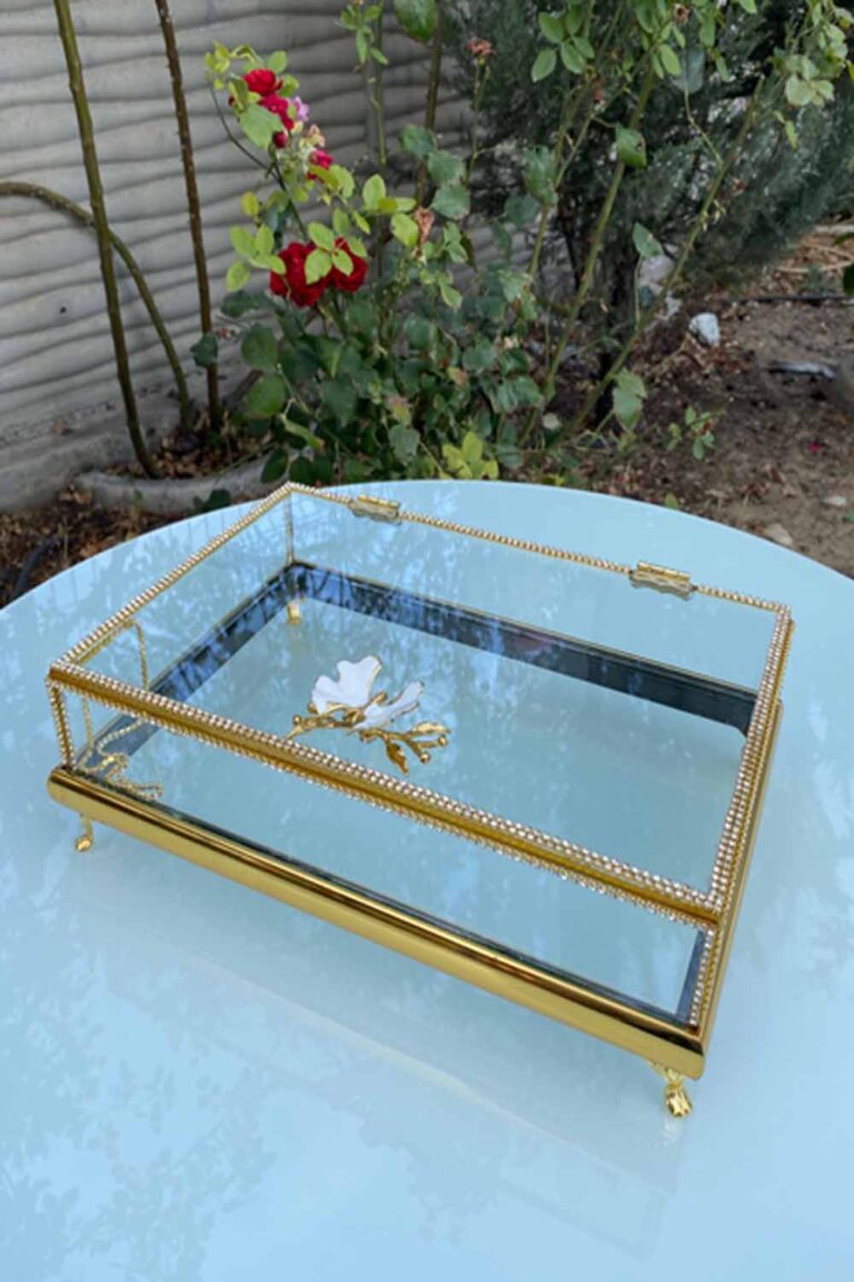 1202 - BELLA TAŞLI İNOX MODEL 17X25 KELEBEK TOKA ÇİKOLATA KUTUSU