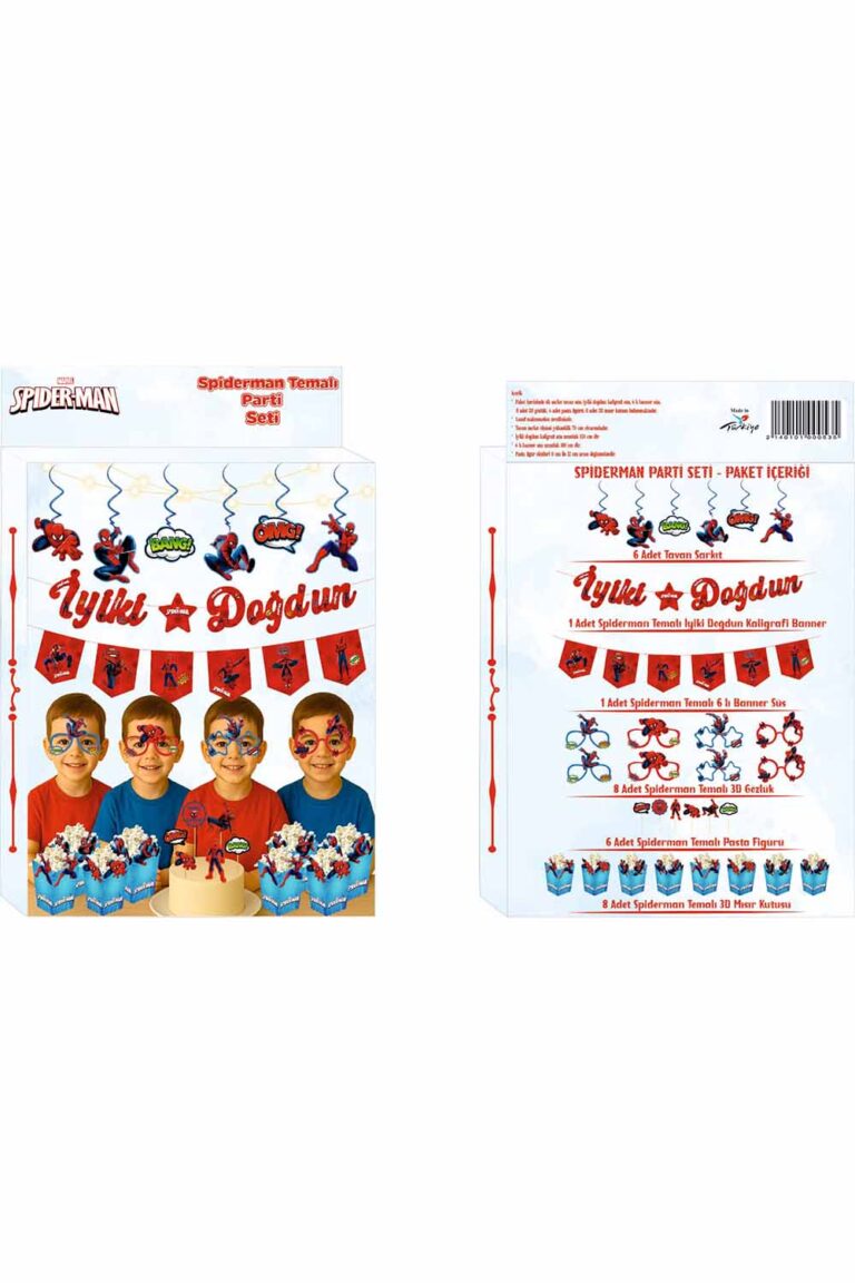 SPİDERMAN TEMALI PARTİ SETİ 30 PARÇA