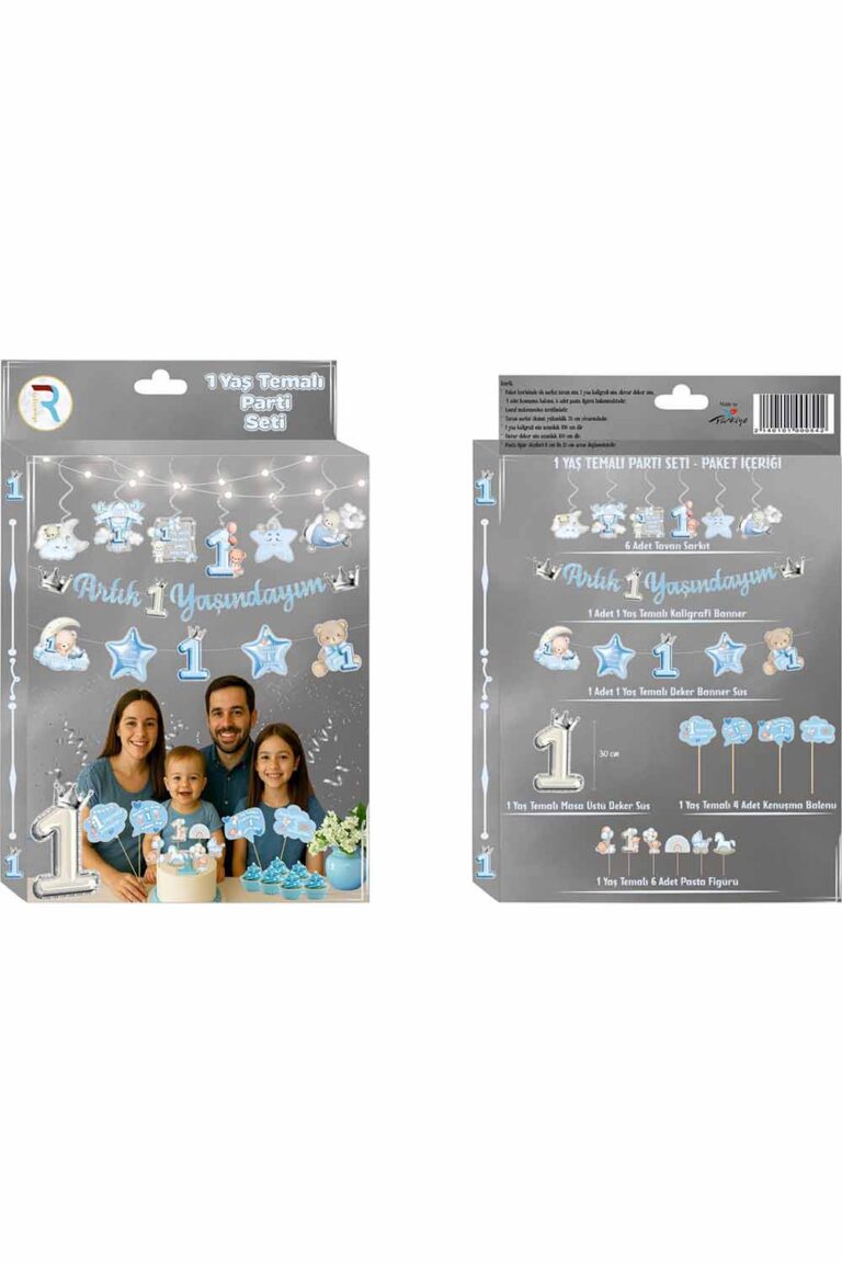 MAVİ KONSEPT ARTIK BİR YAŞINDAYIM PARTİ SETİ 30 PARÇA