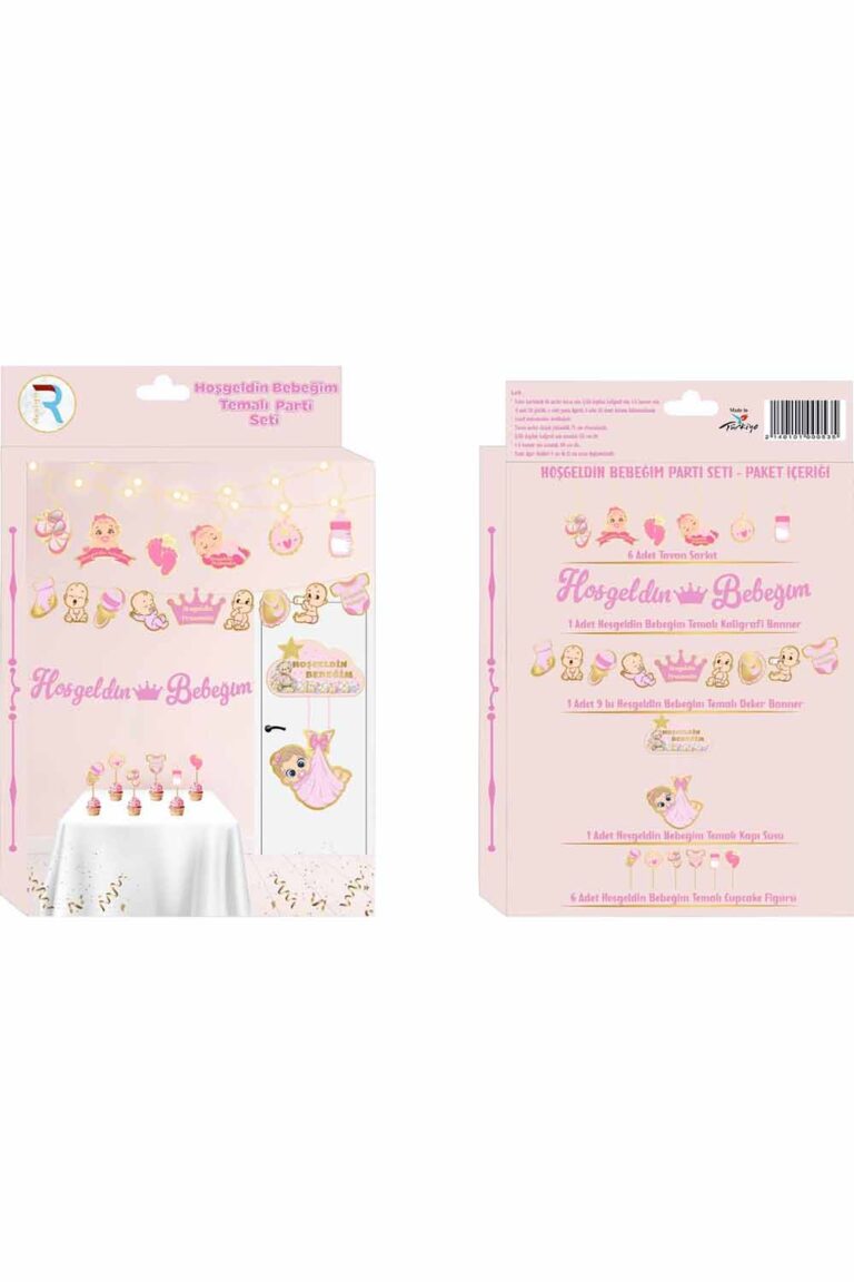 PEMBE KONSEPT HOŞGELDİN BEBEGİM PARTİ SETİ 30 PARÇA